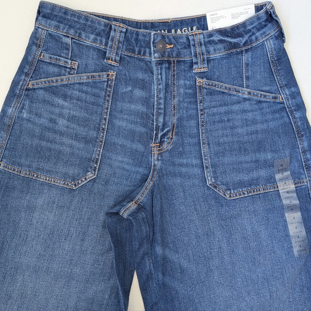 American Eagle Dreamy Drape Ultra Wide Leg High Rise Slouchy Jeans - Picture 6 of 15